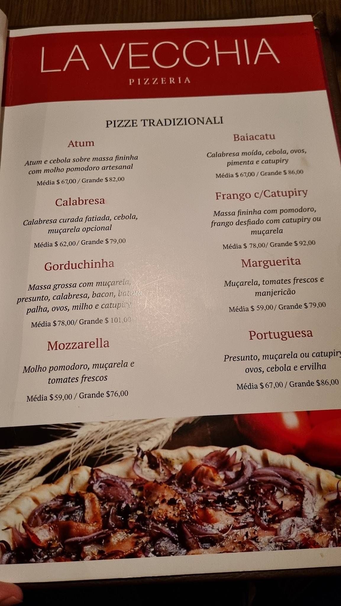 La Vecchia cardápio