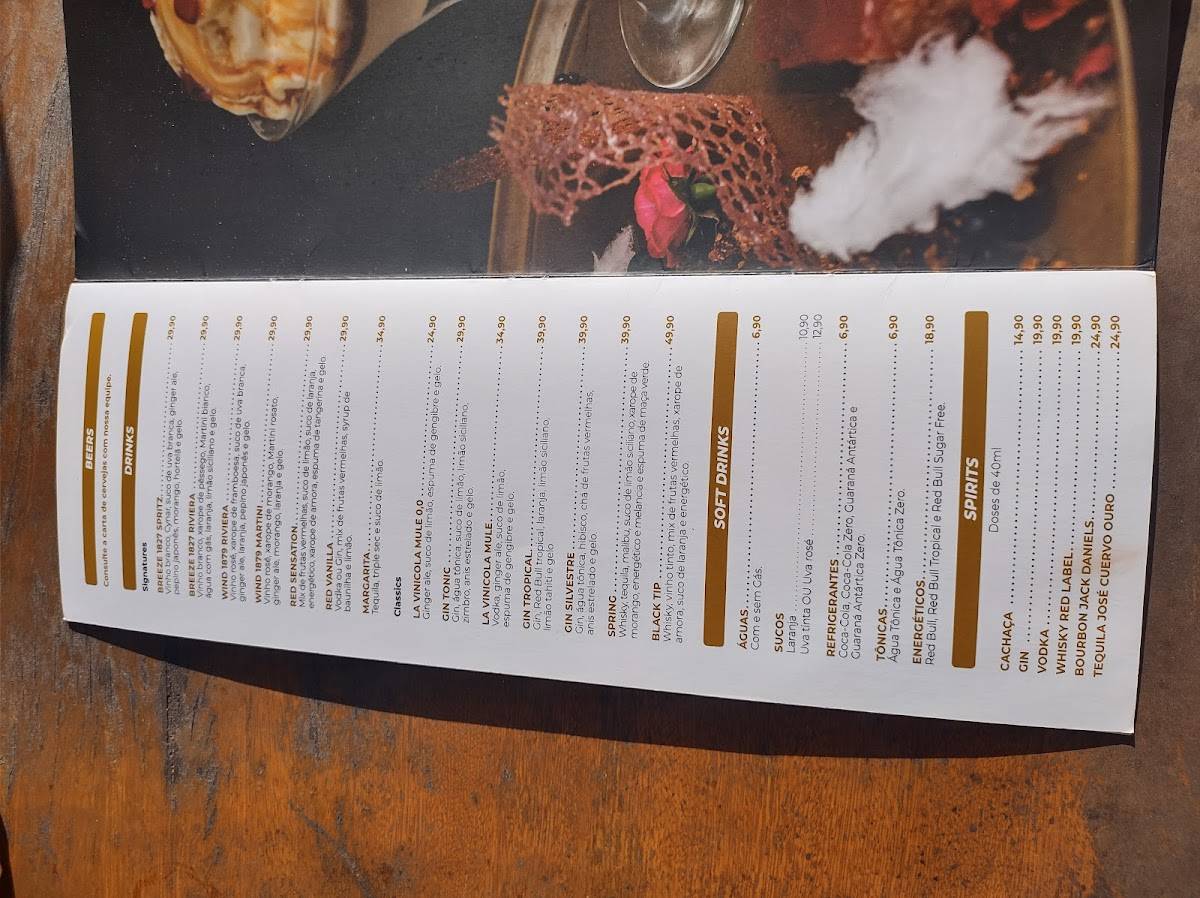 La Vinícola Winebar & Fingerfood - Mirante Topo do Mundo cardápio
