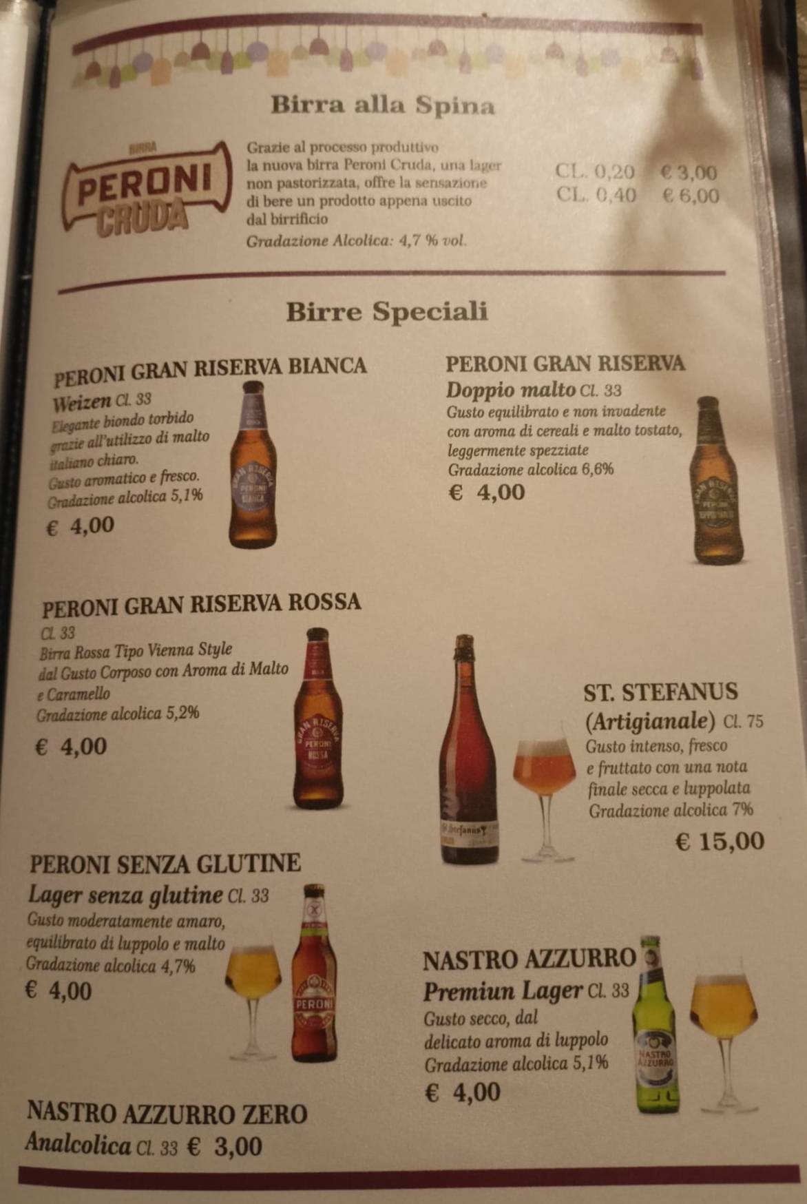 Menu di L'alternativa Pizzeria Ristorante 