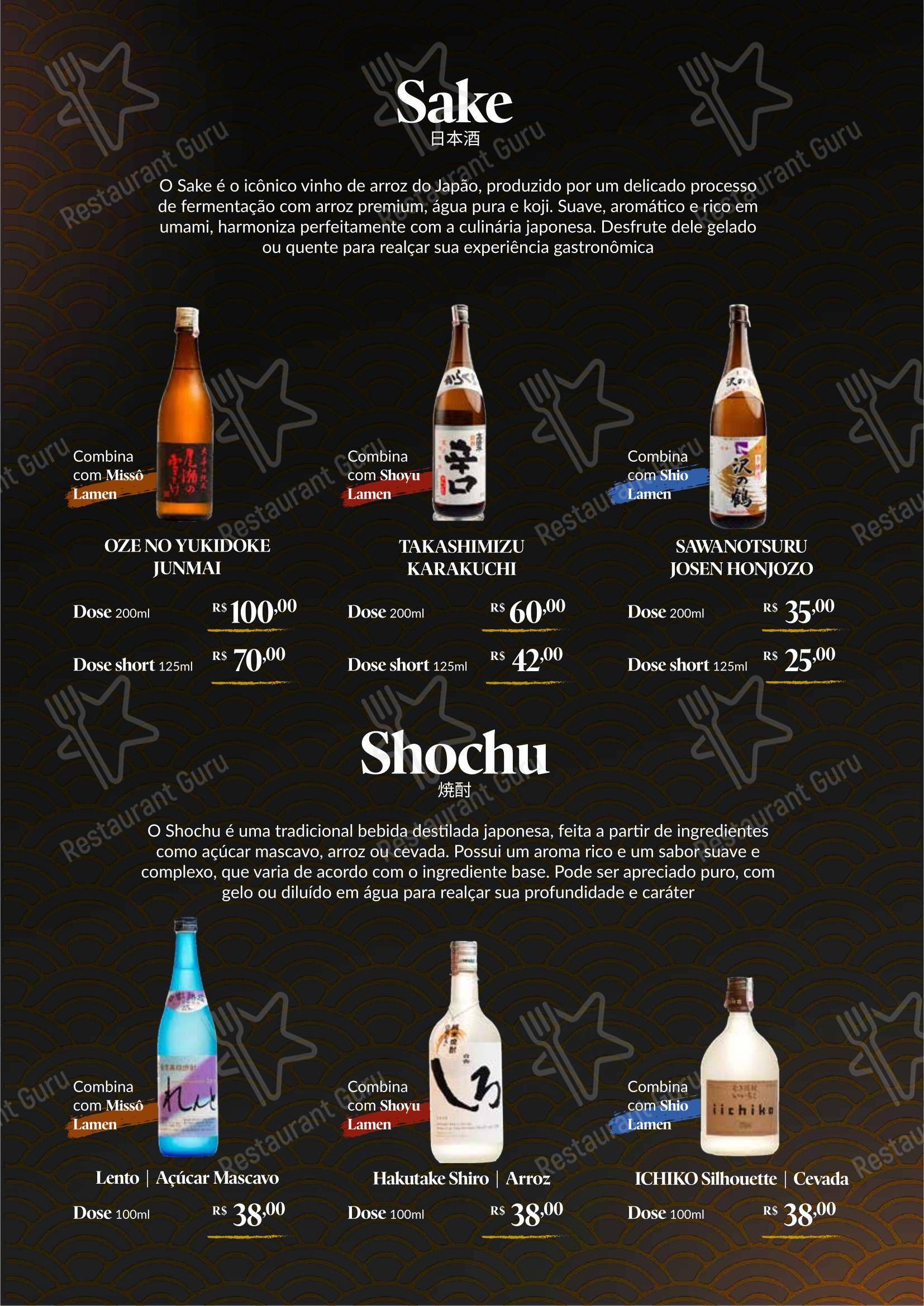 Lamen Kazu em São Paulo - Menu