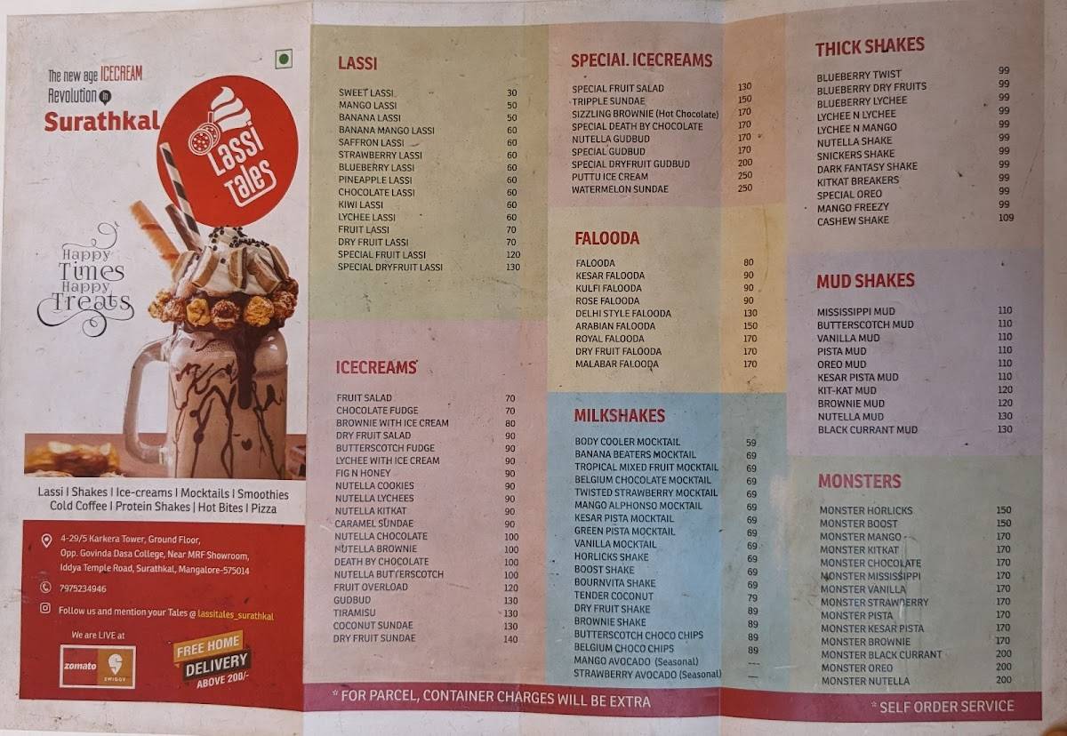 Lassi Tales menu