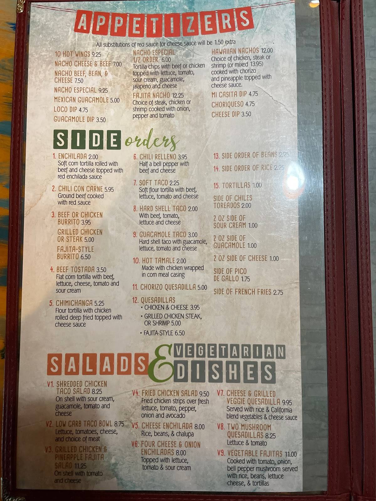 Menu at Mi Casita Mexican Restaurante, Laurel
