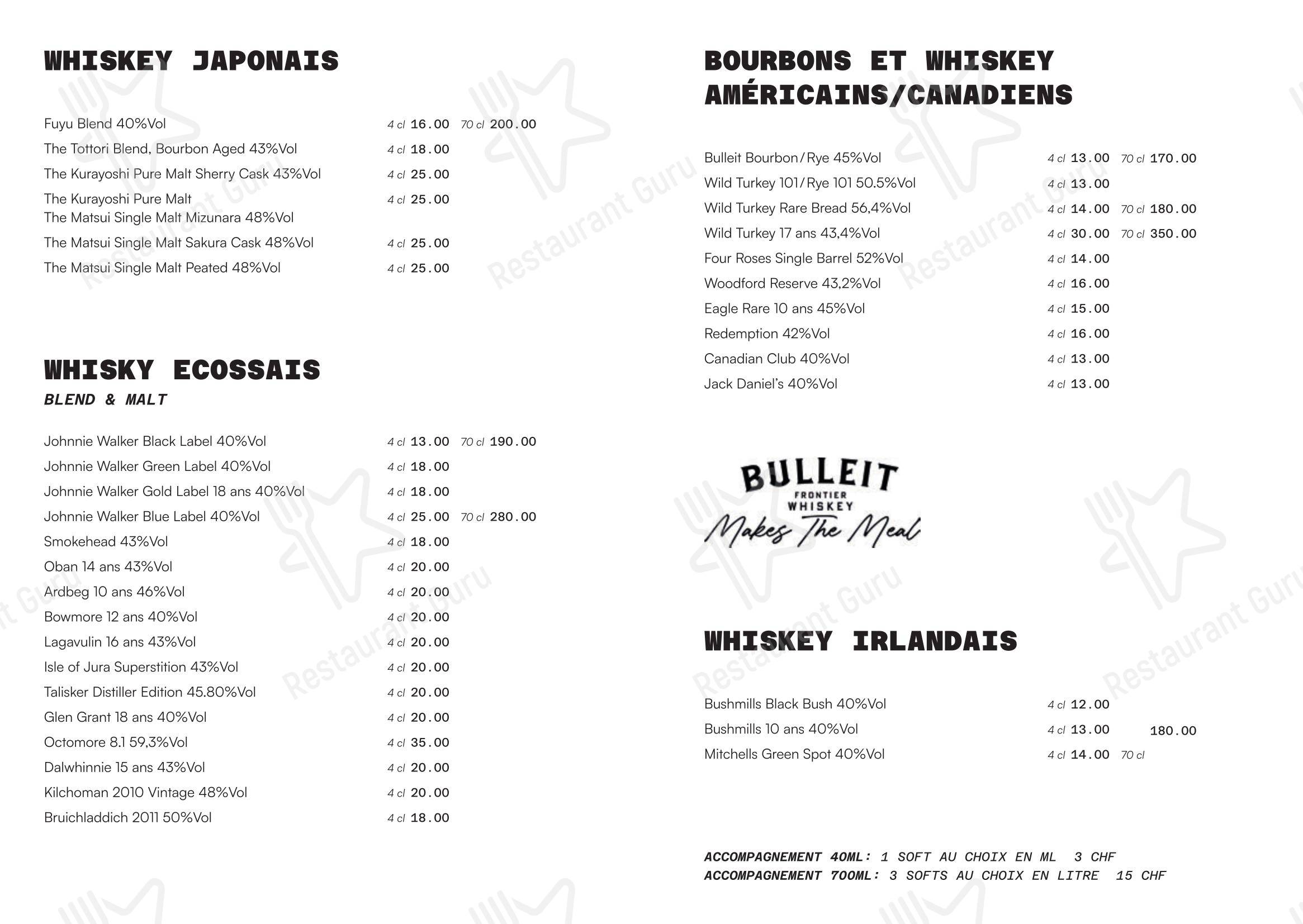 Menu di Lausanne Cocktail Club - Menu bar