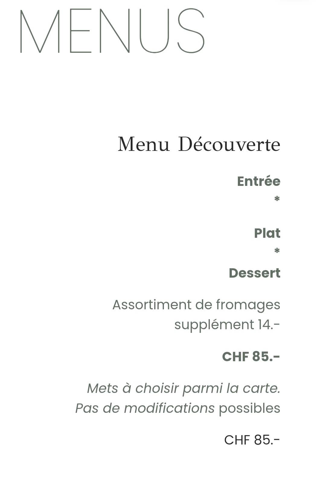 Menu di Jacques Restaurant 
