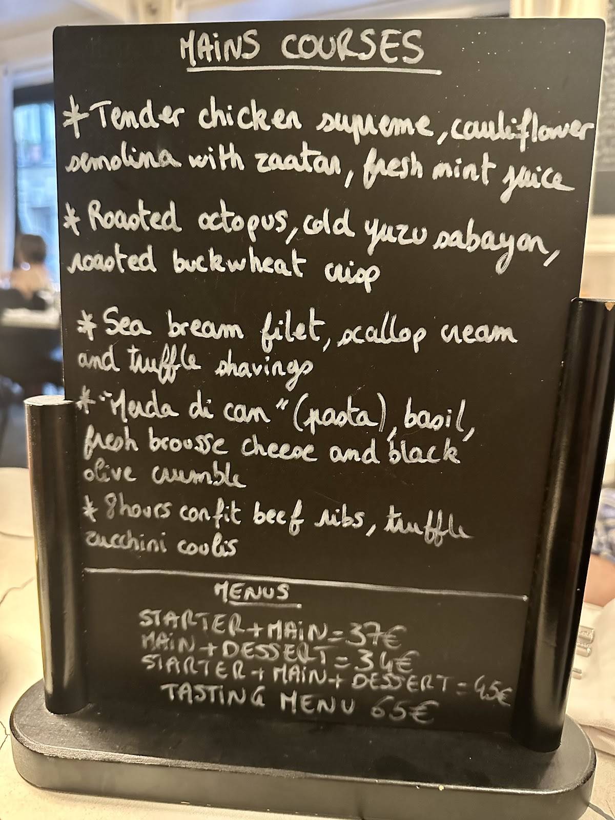 Menu de Le Boudoir
