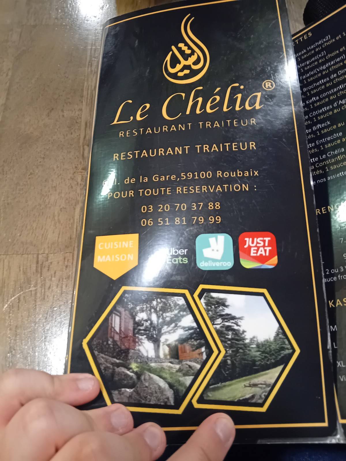 Menu de Le Chélia