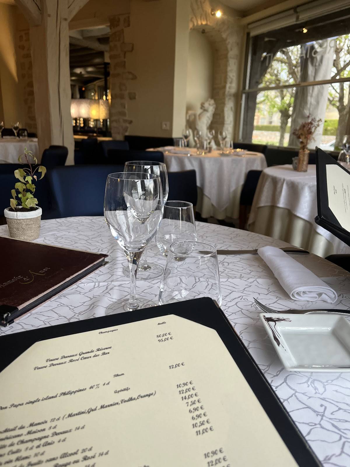 Menu de Le Manoir d'Anet