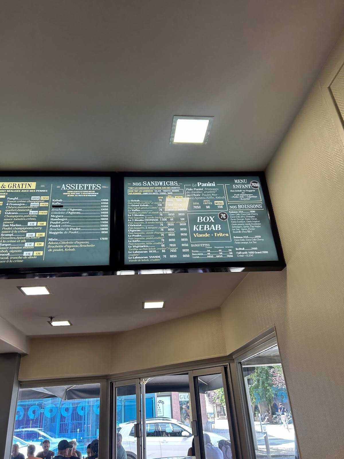 Menu de Le Millénium