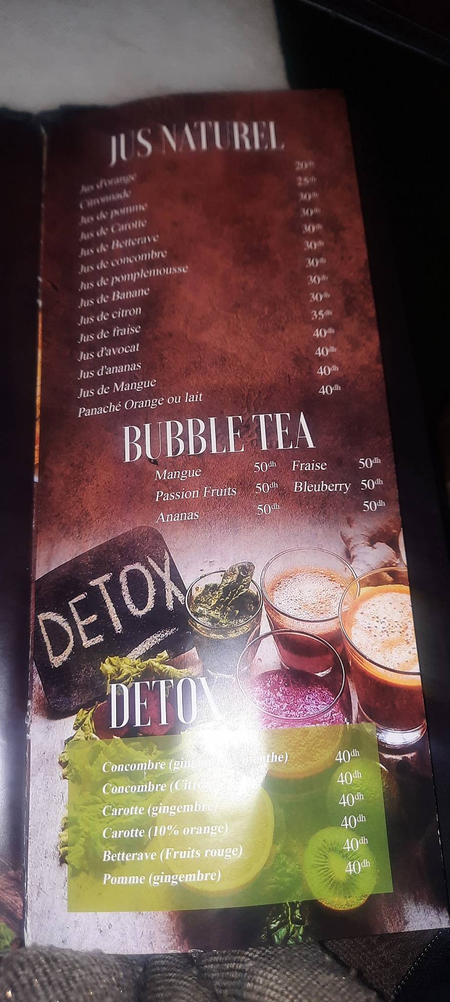 Menu de LE PASSAGE