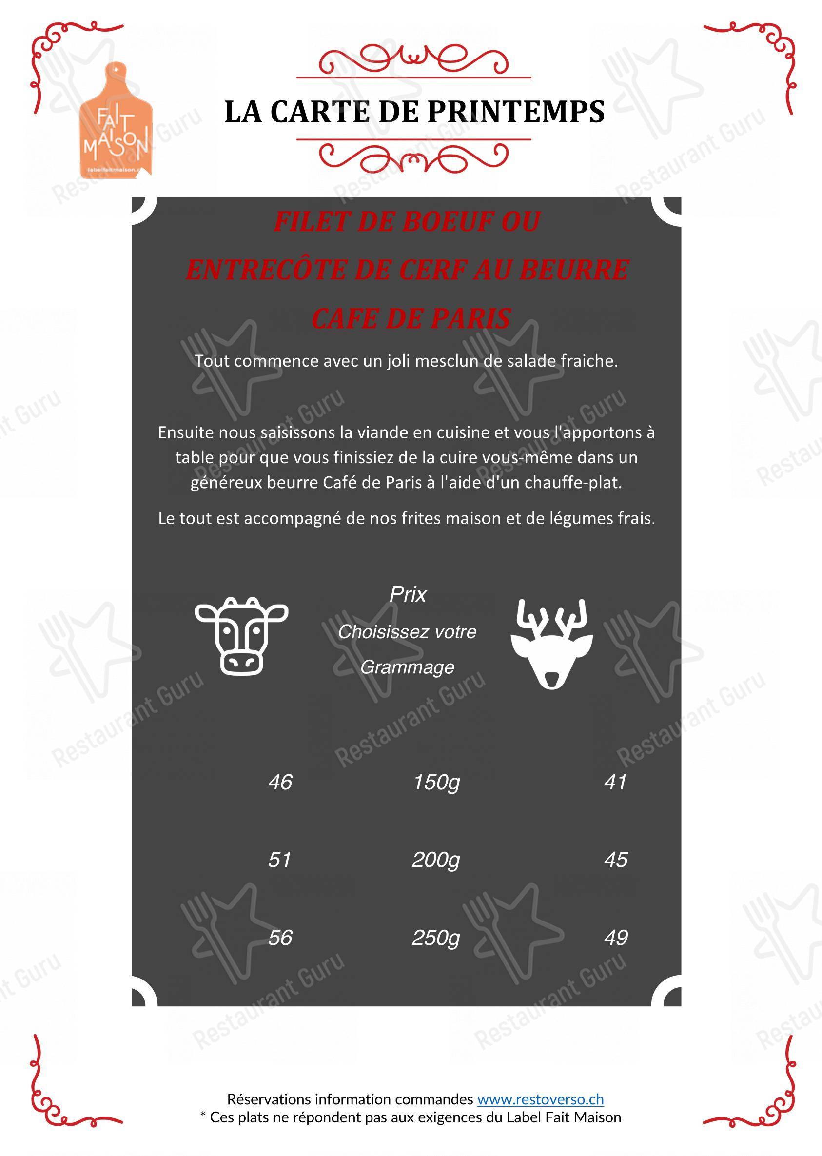 Основное меню per Le Resto Verso in Sion