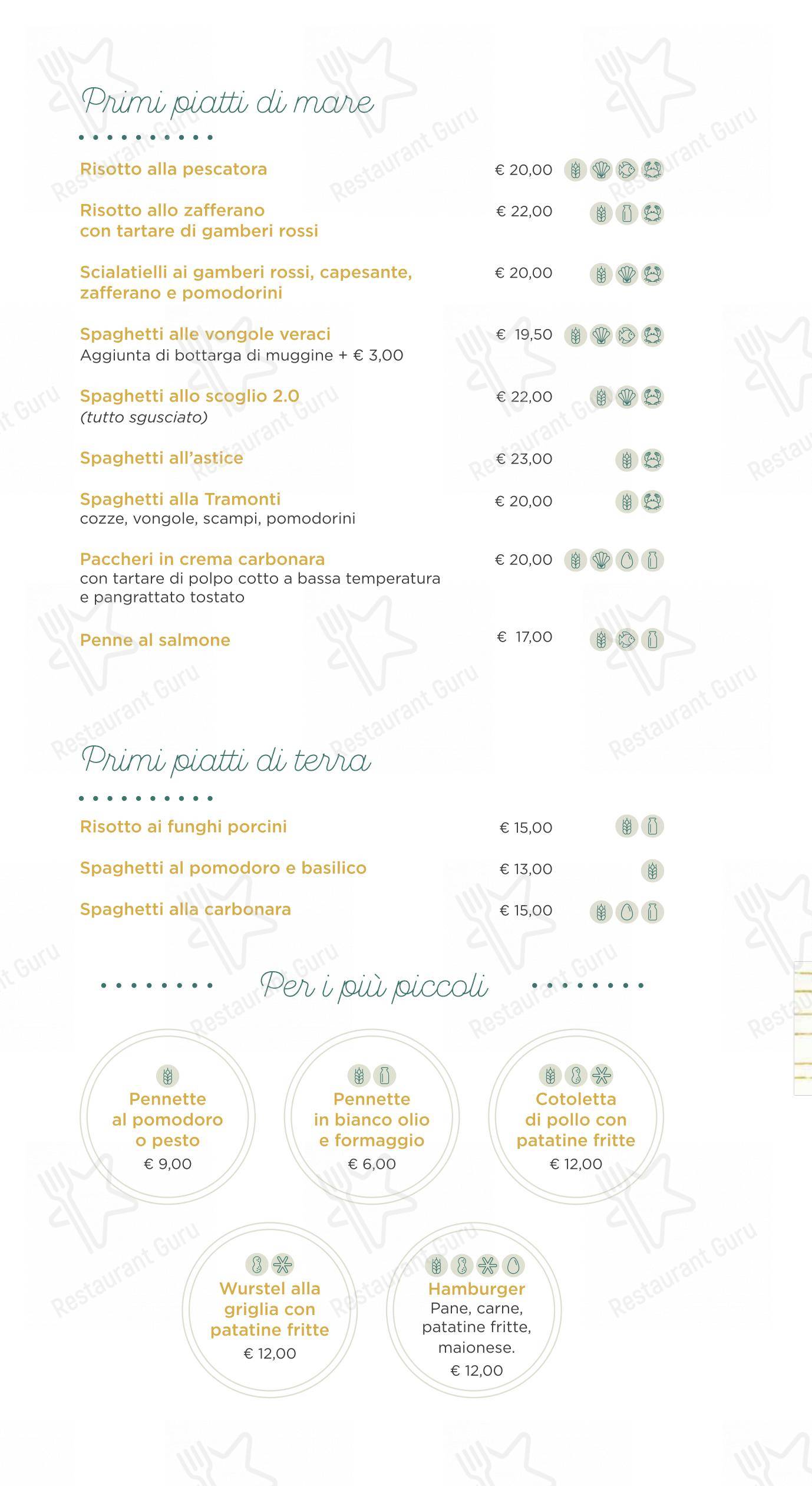 Menu di Le Rondinelle - Основное меню