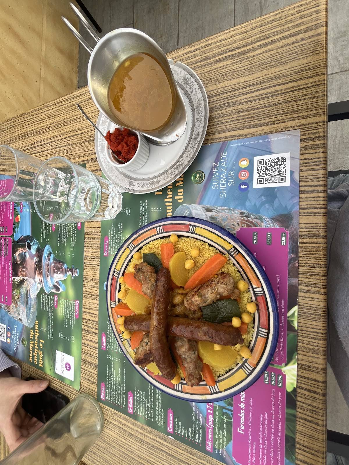 Menu de Le Sherazade