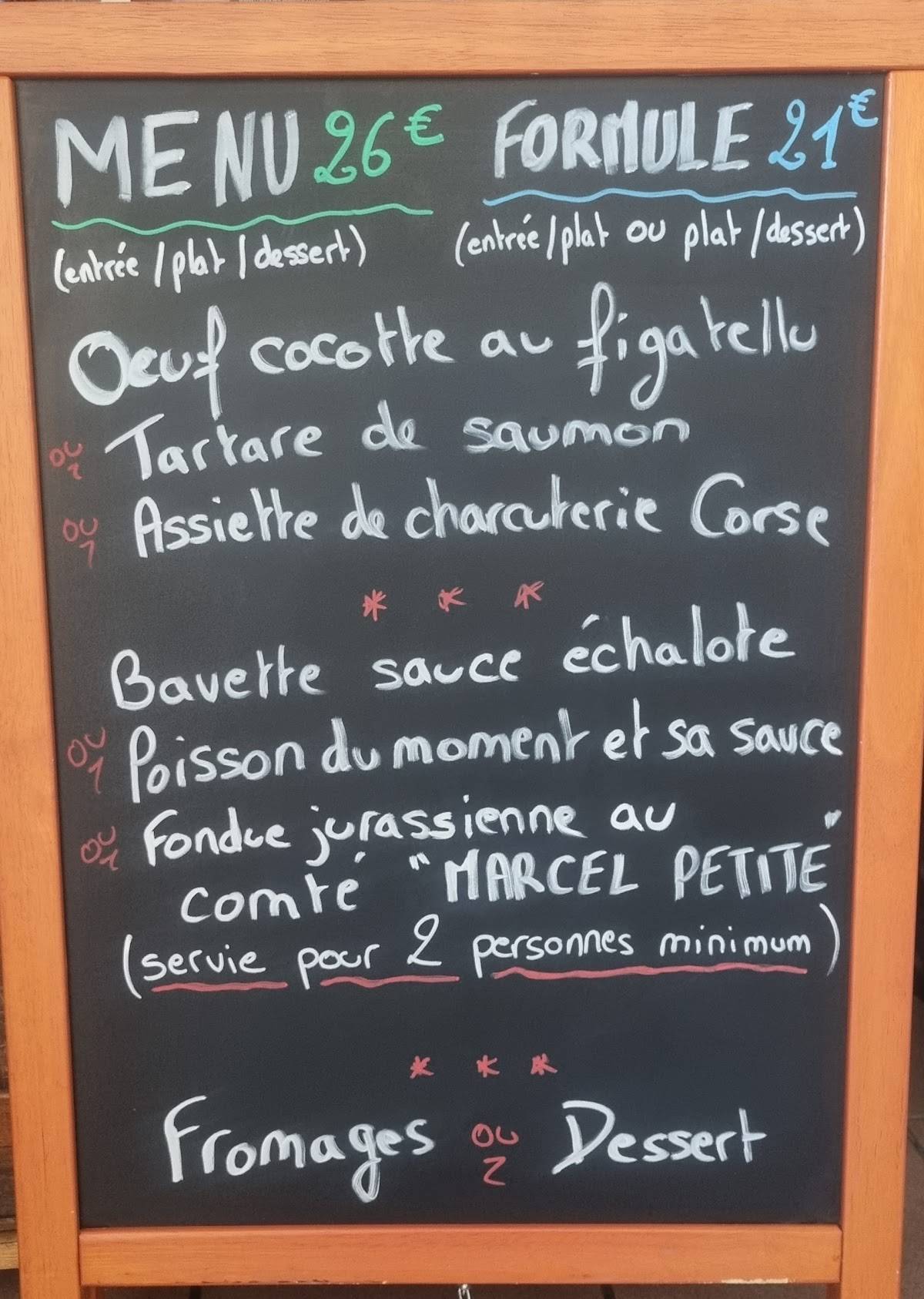 Menu de Le pré vert