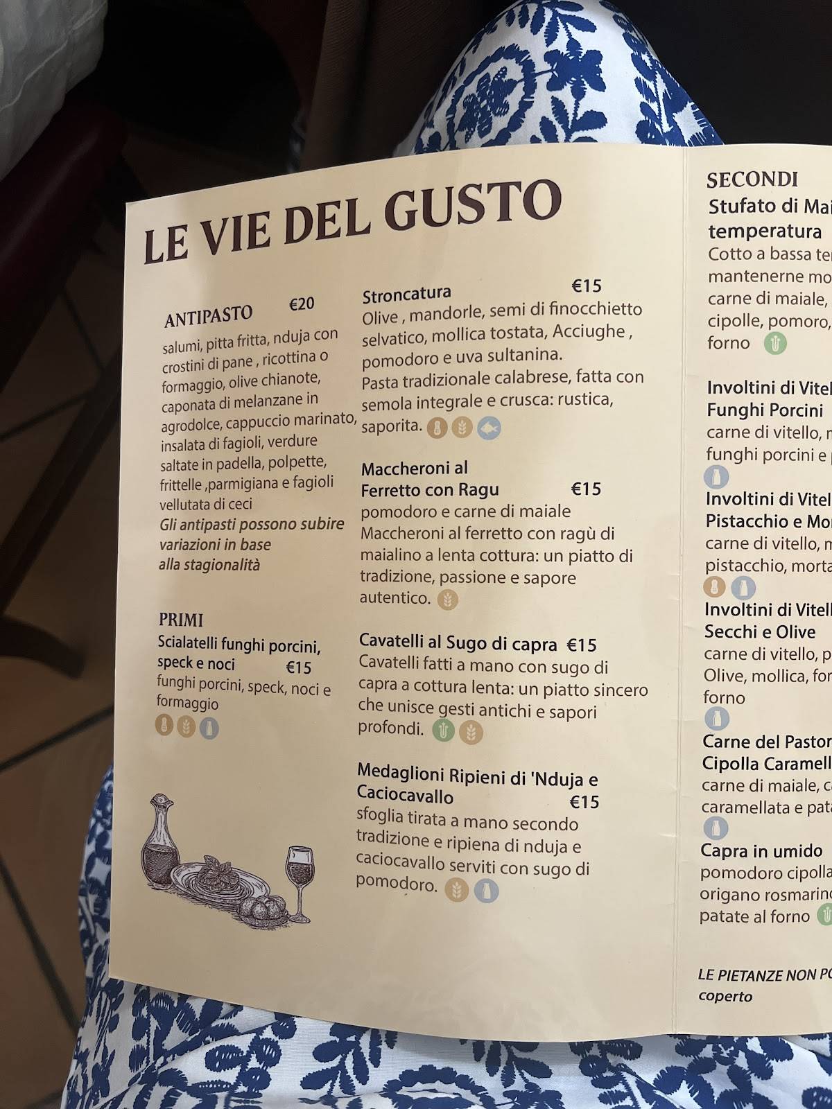 Menu di Le Vie del Gusto 
