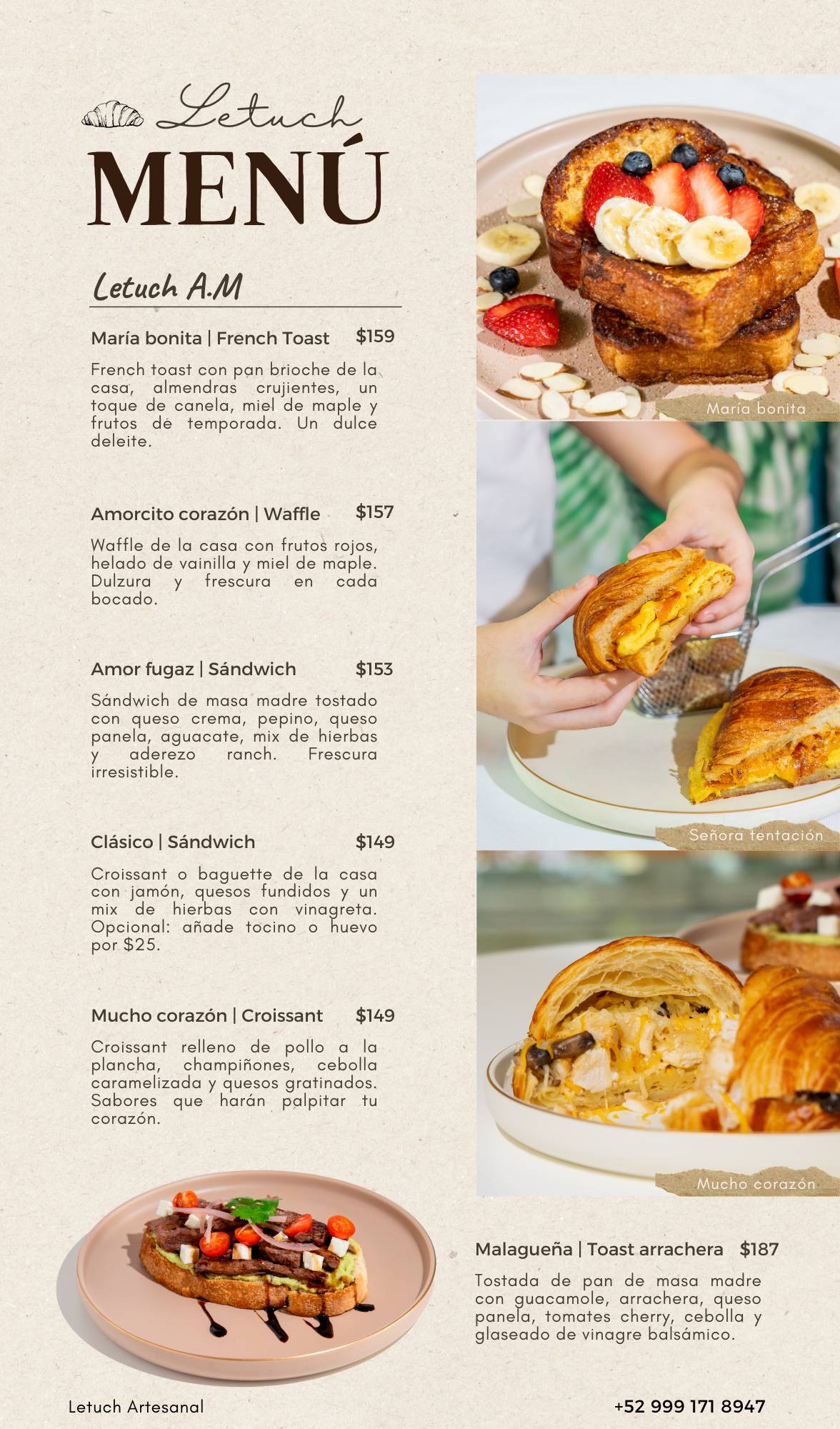 Carta del restaurante LeTuch Artesanal, Merida