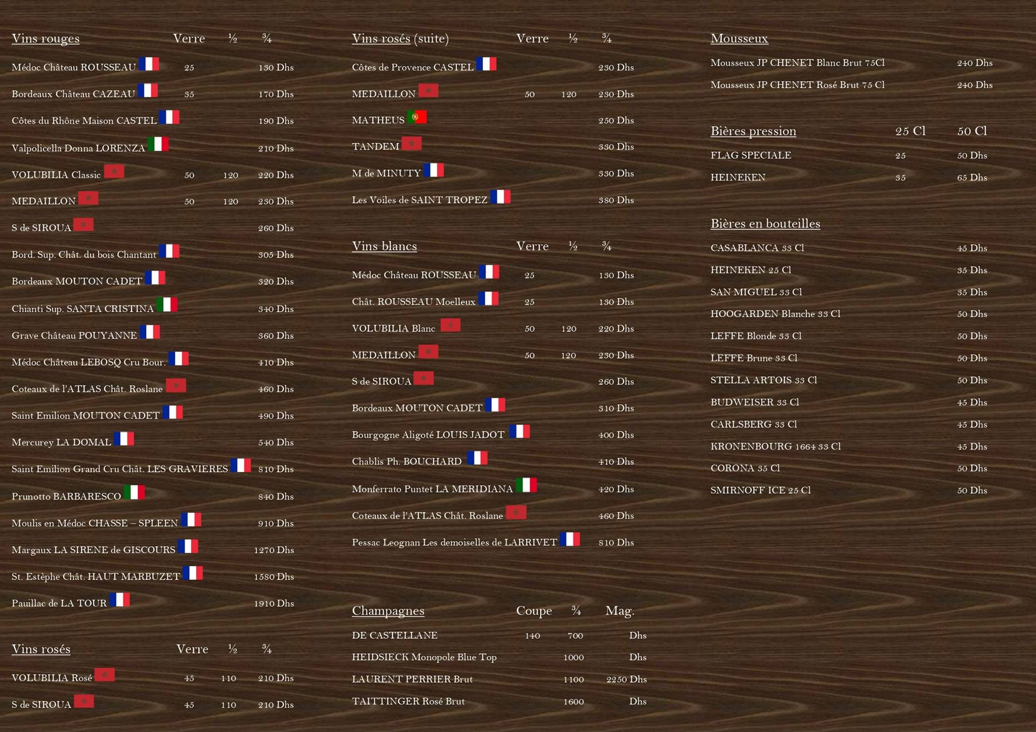 Menu de L' Endroit