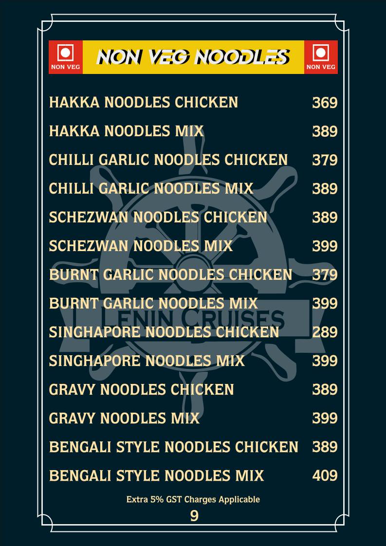Lenin Cruises menu