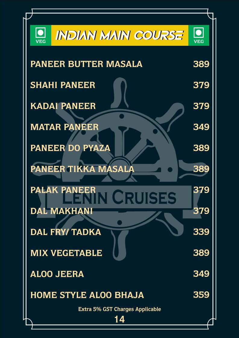 Lenin Cruises menu