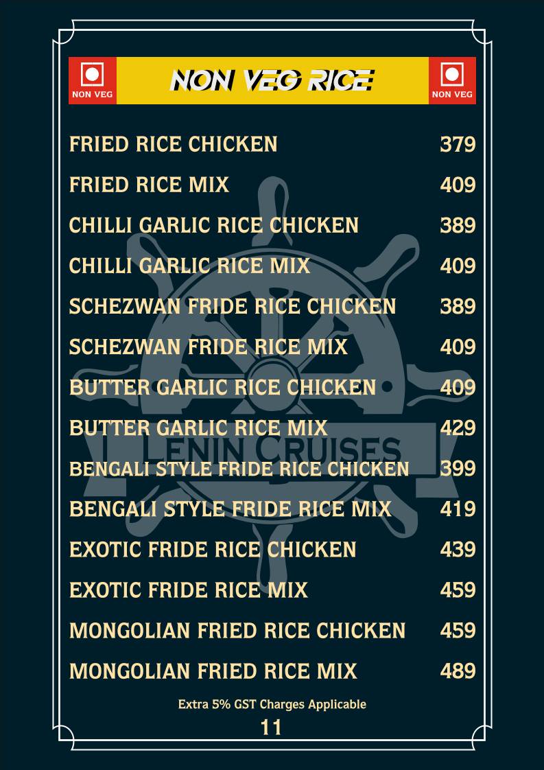 Lenin Cruises menu