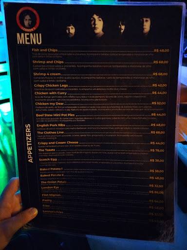Lennon's Pub, Gastronomia & Rock cardápio