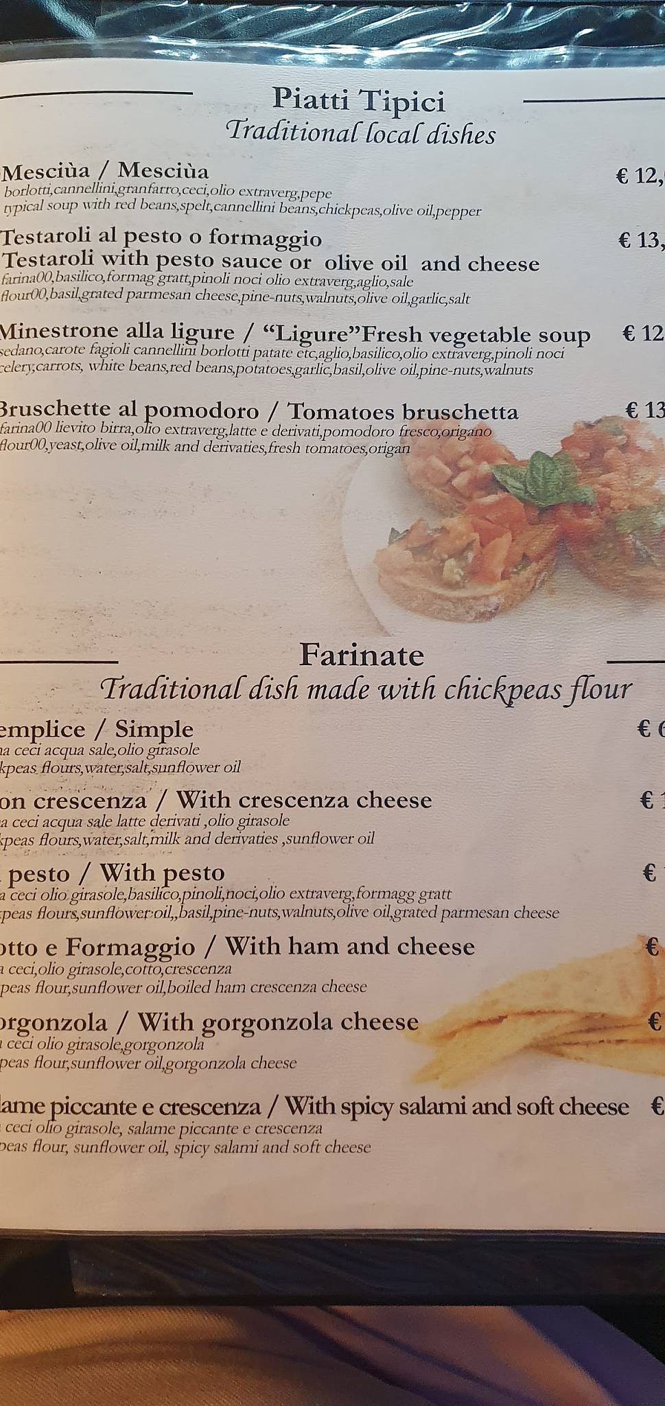 Menu di Pizzeria Luisa 