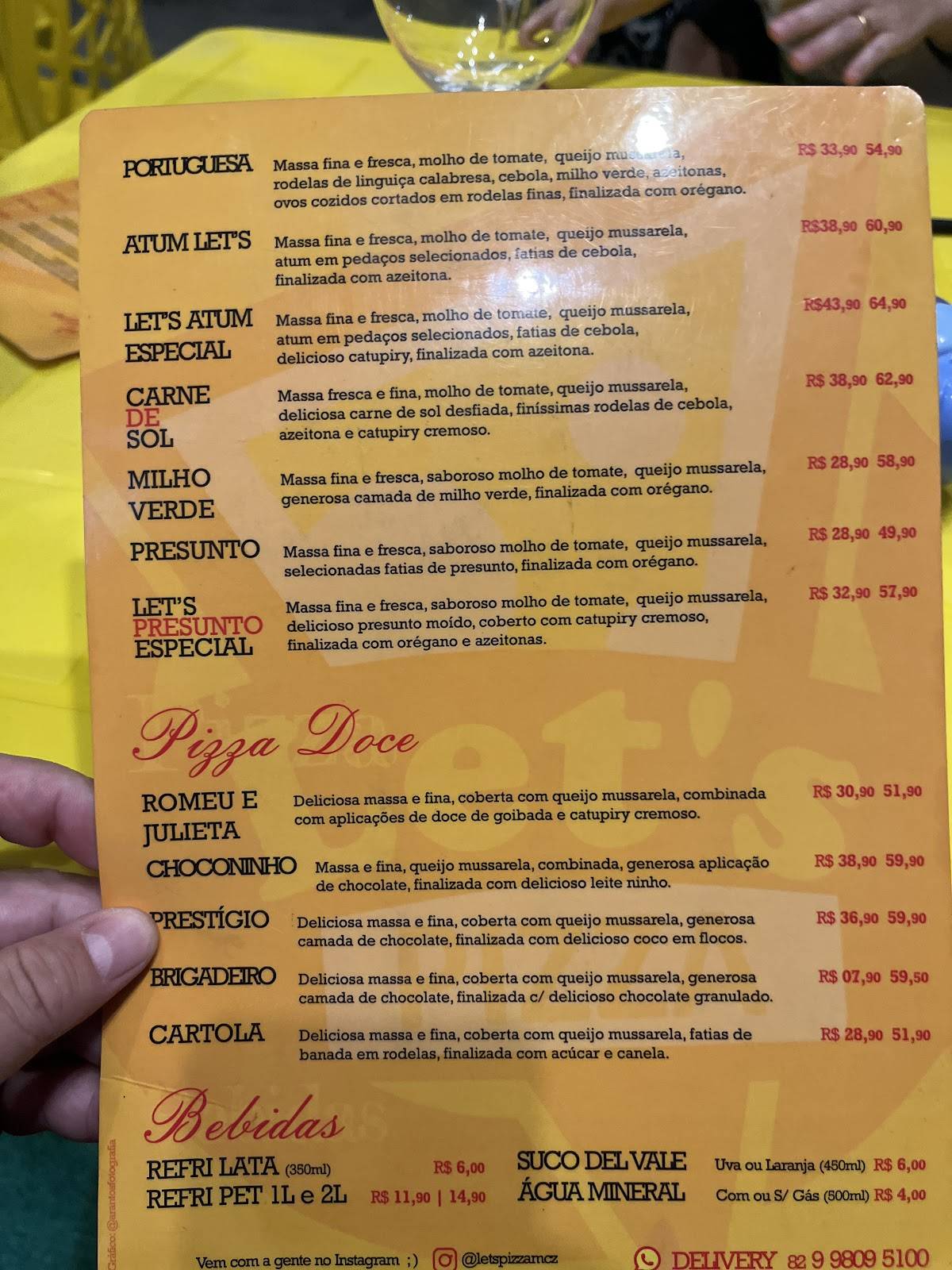 Let’s Pizza cardápio