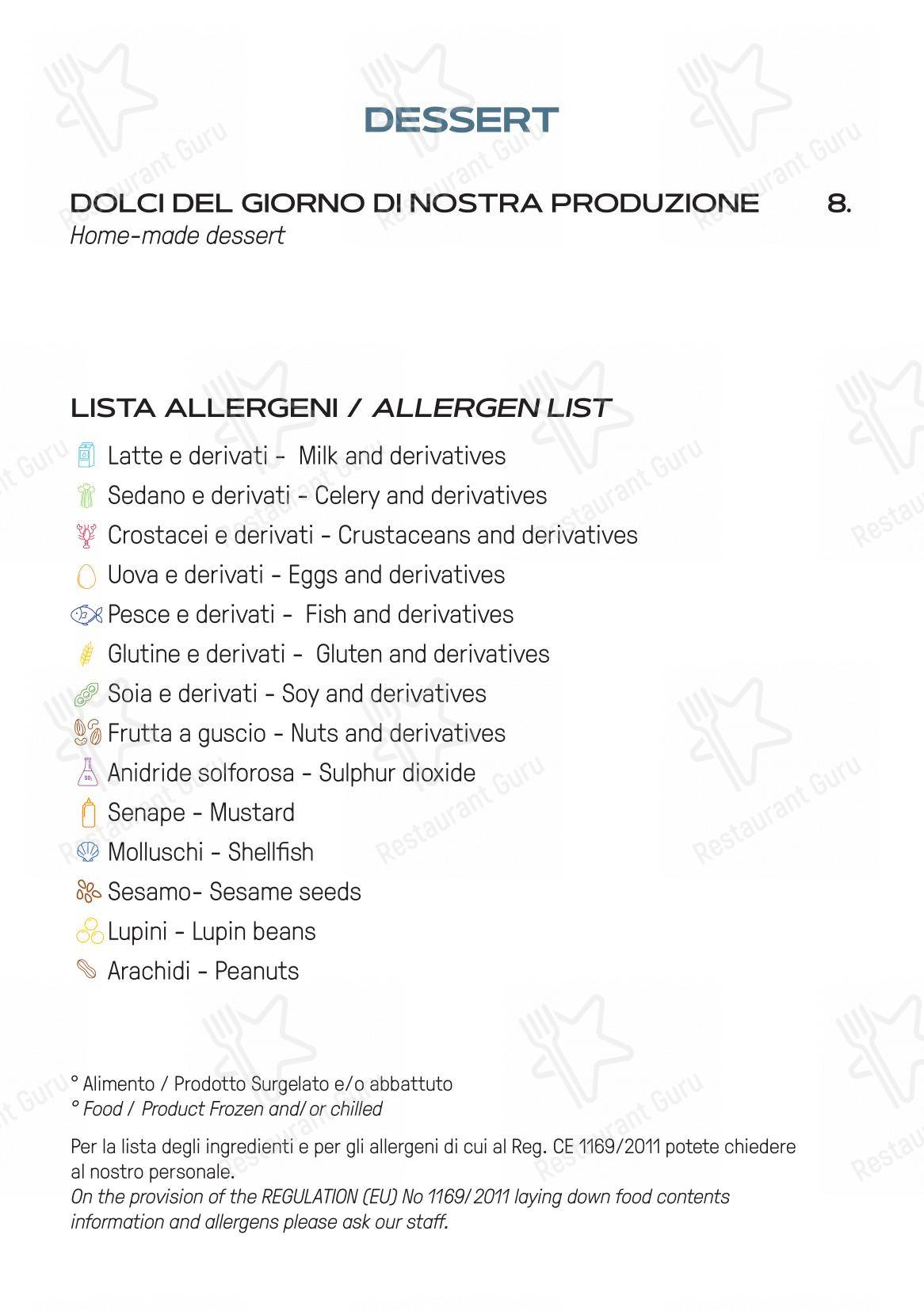 Основное меню per LiQuido Rooftop Bar in Milano