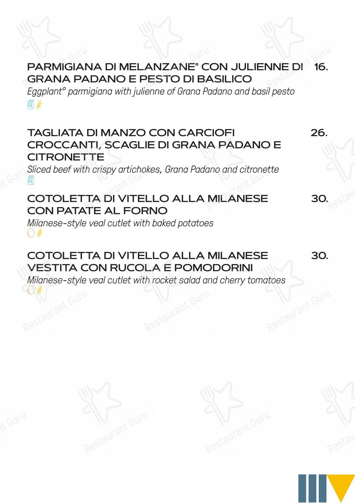 LiQuido Rooftop Bar in Milano - Основное меню
