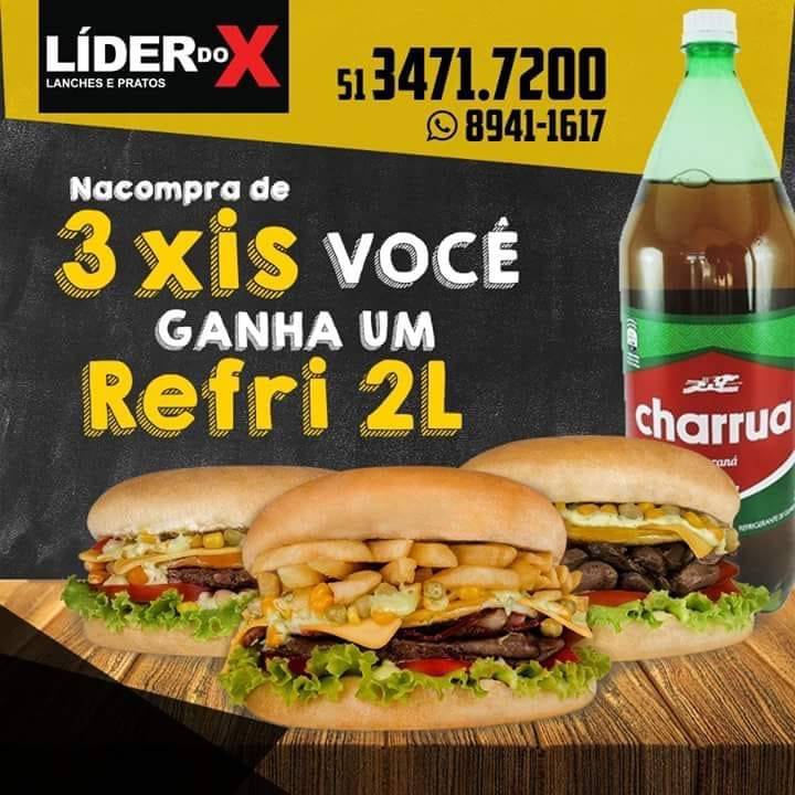 Lider do Xis cardápio
