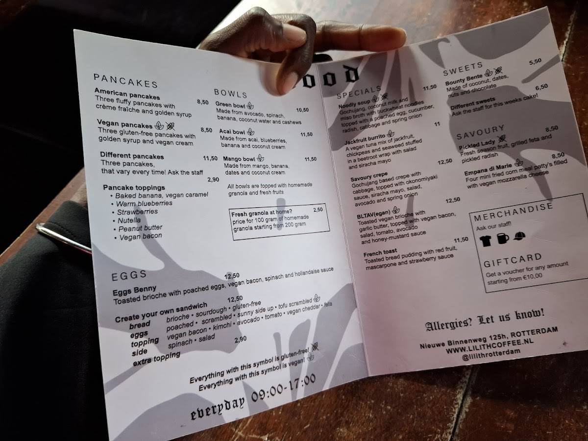 Menu de Lilith