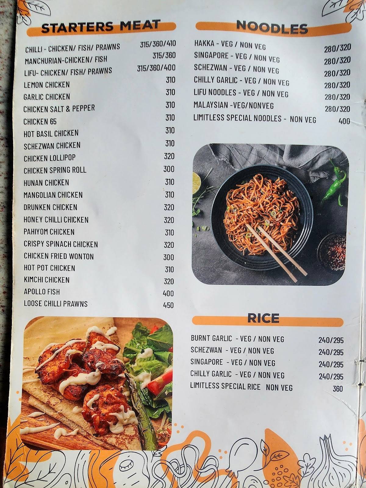 Limitless Bar & Kitchen (Best pub in Kalyan Nagar) menu