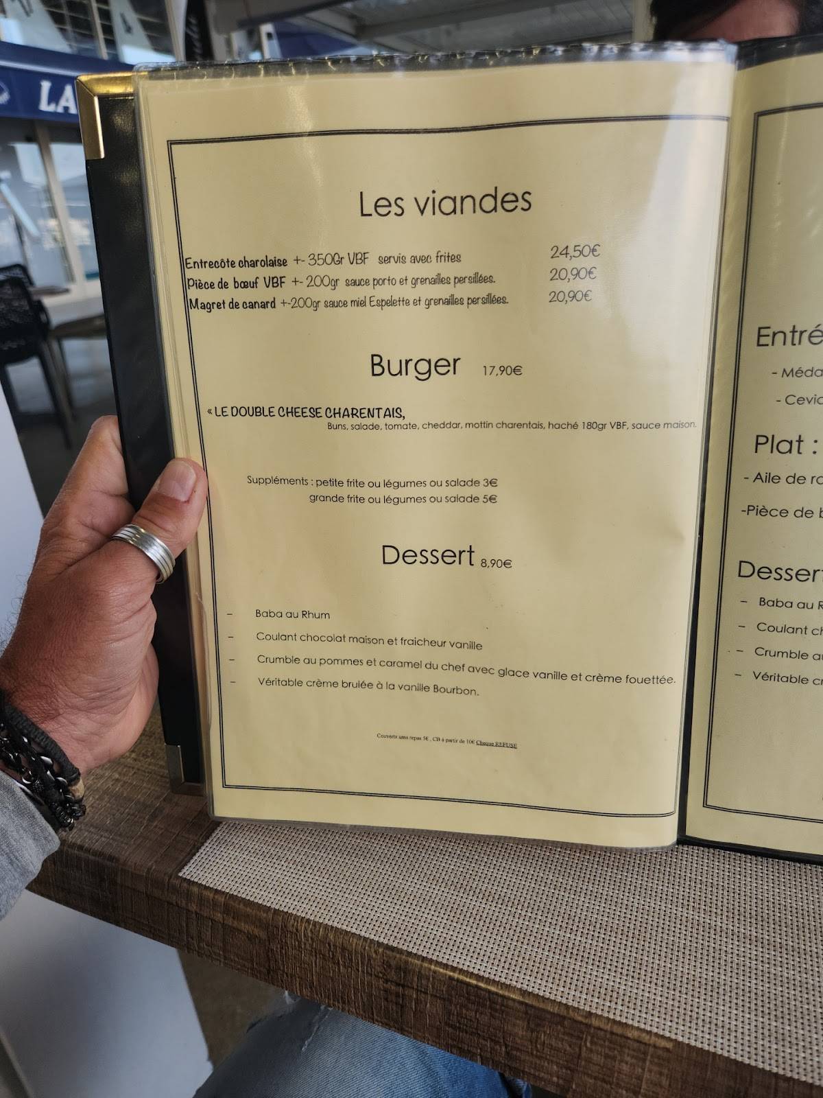 Menu de Linattendu Restaurant & Bar à Vins Royan