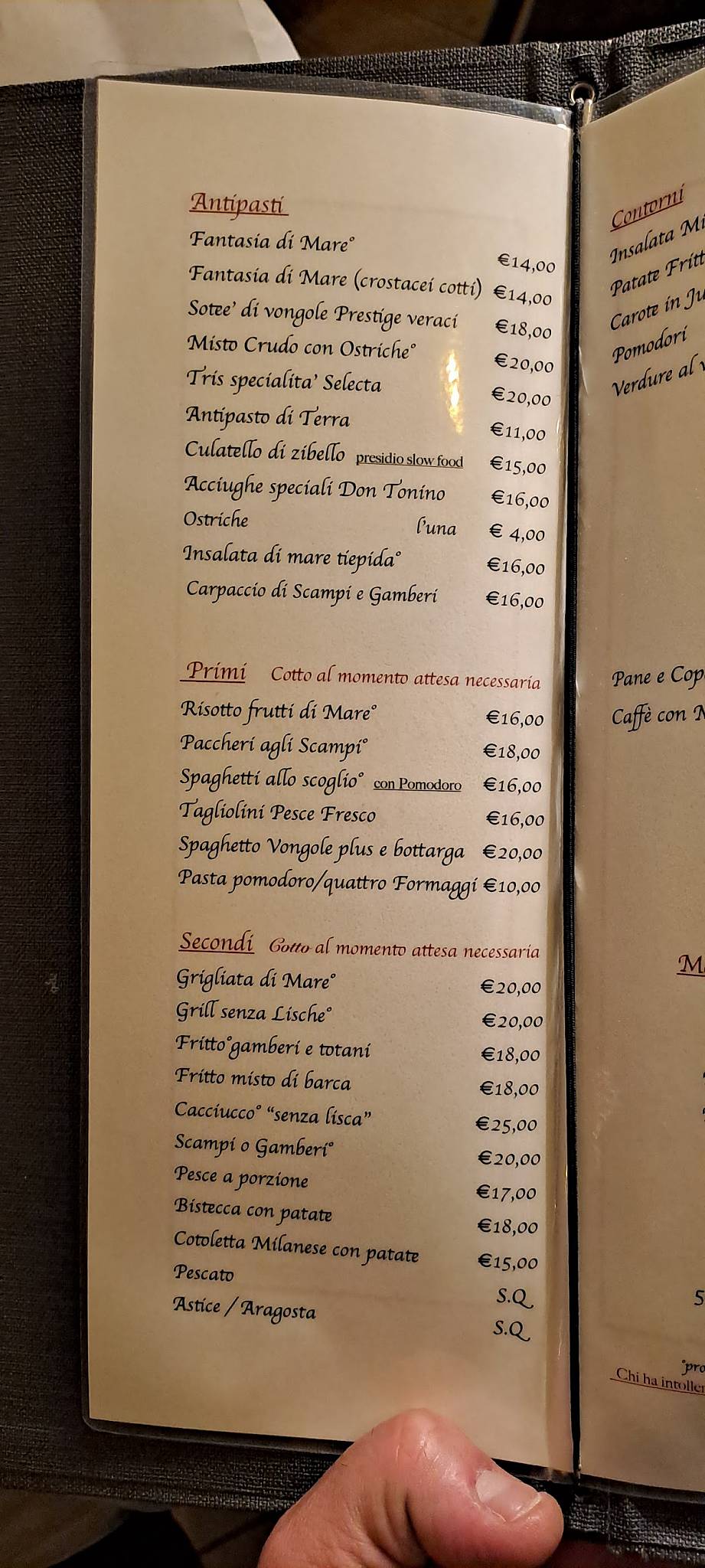 Menu di Ristorante Novelli 