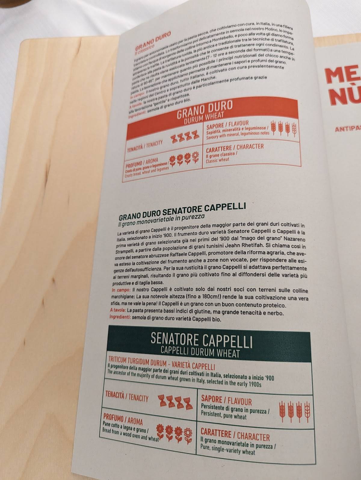 Menu di Locanda Girolomoni 