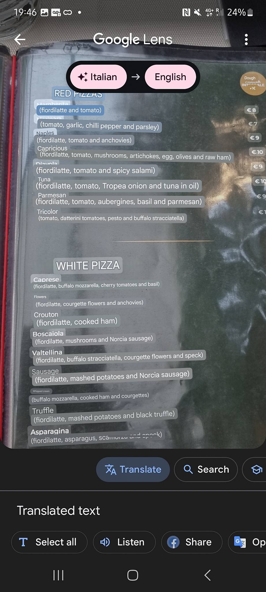 Menu di Locanda Monteverde Ristorante da Bruno 