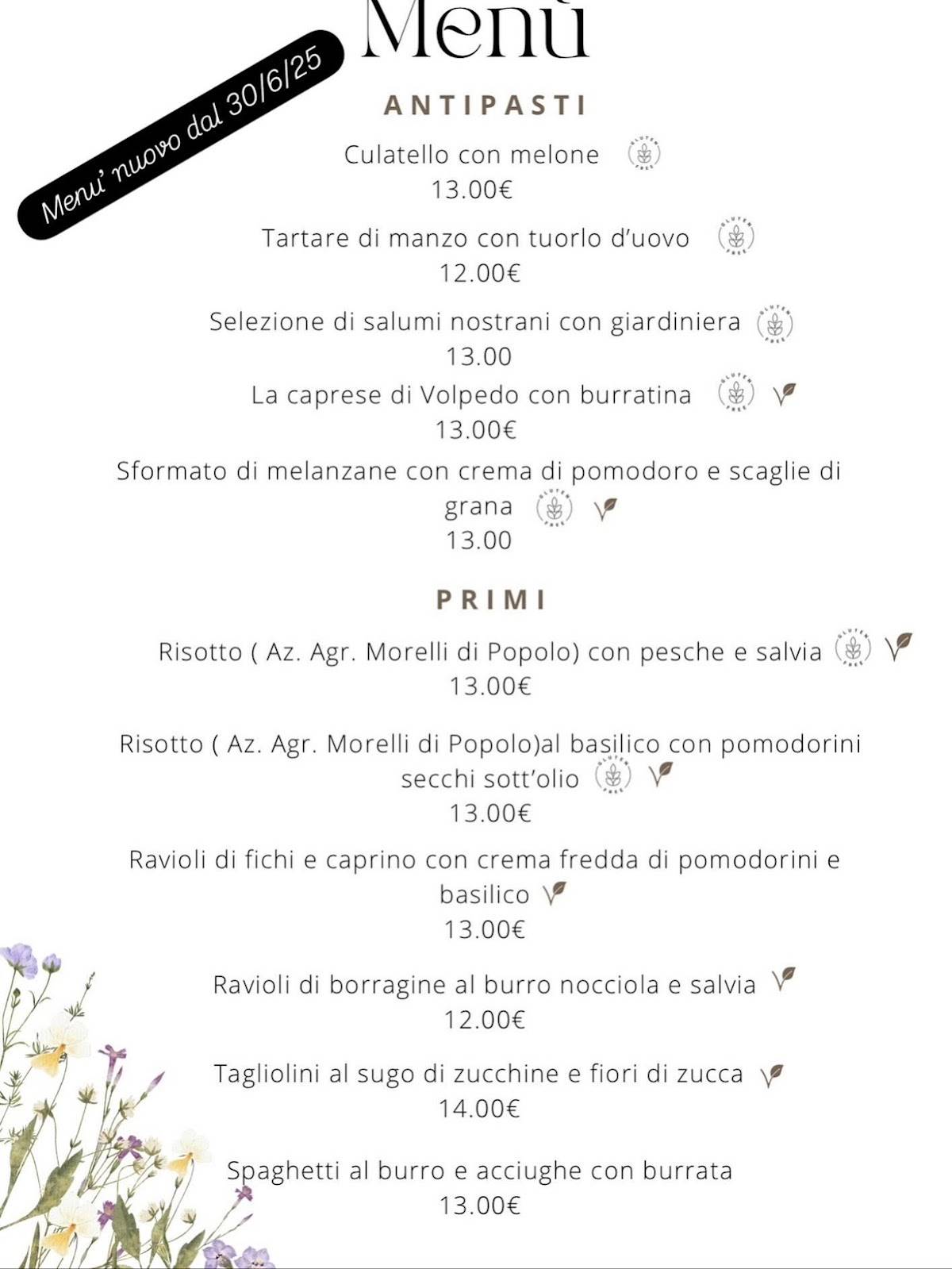 Menu di La Locanda della Contea 