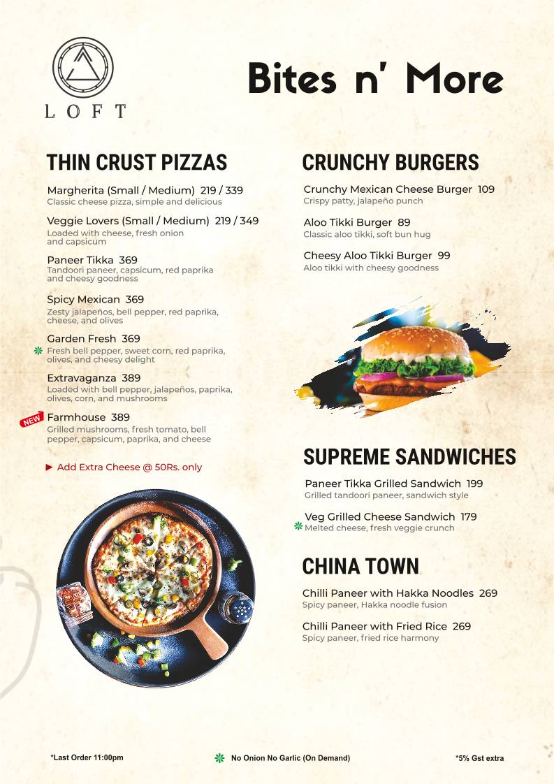 Loft Cafe - Top rated Restaurant in Mathura Pure veg with authentic North Indian & Italian menu
