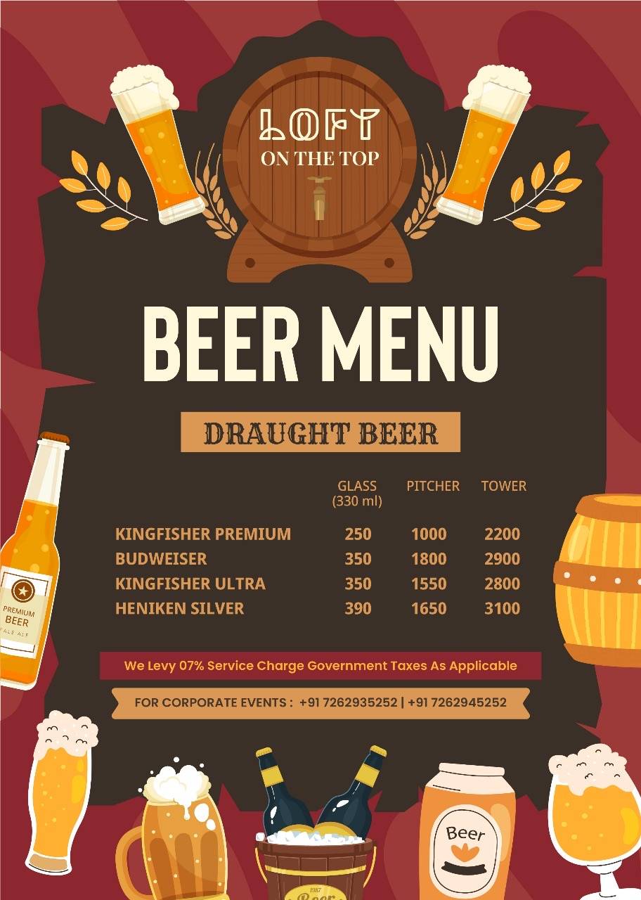 Loft On The Top menu