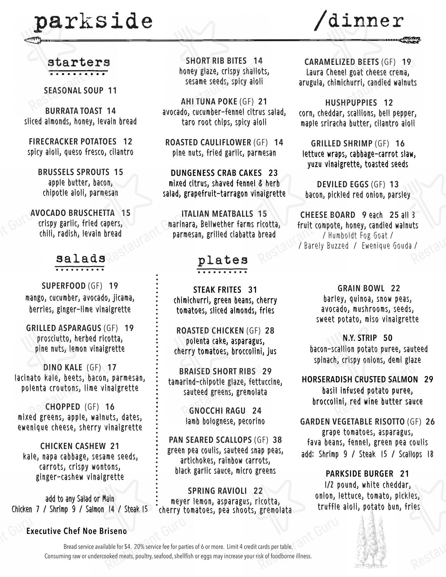 Menu At Los Gatos Parkside Pub Bar Los Gatos Menu at los gatos parkside pub bar los gatos