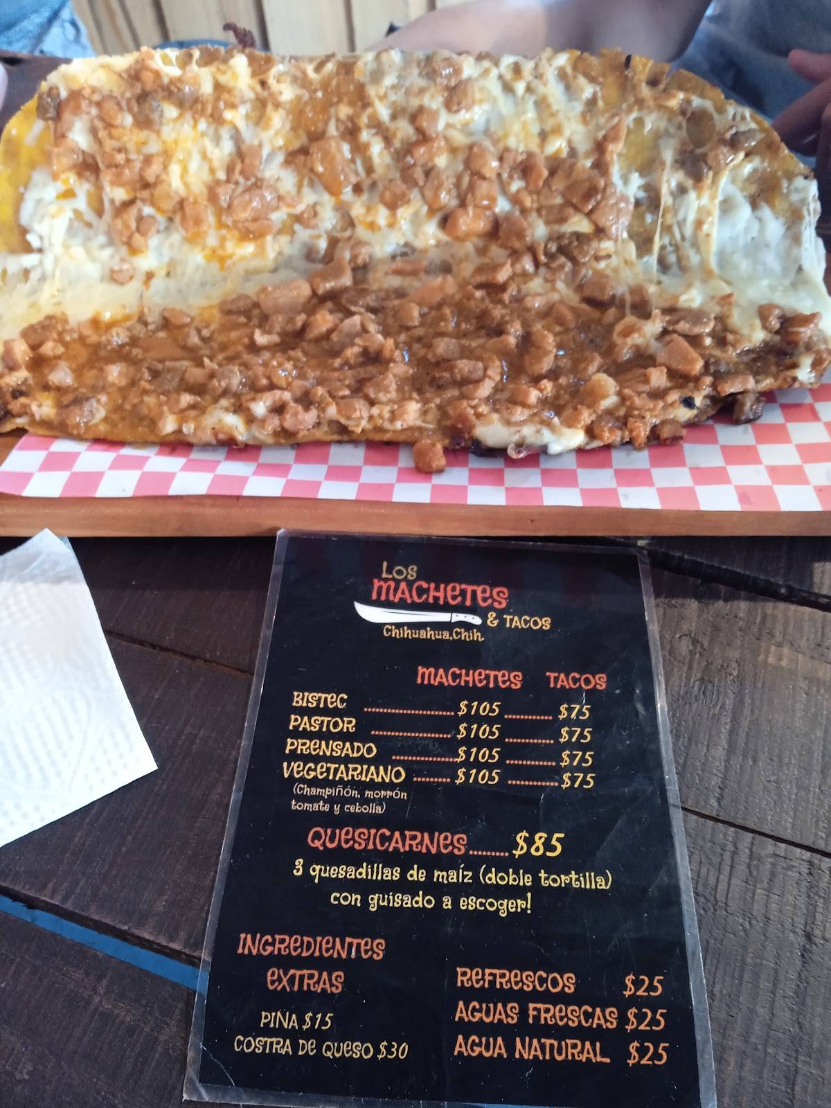 Carta del restaurante Los Machetes & tacos, Chihuahua