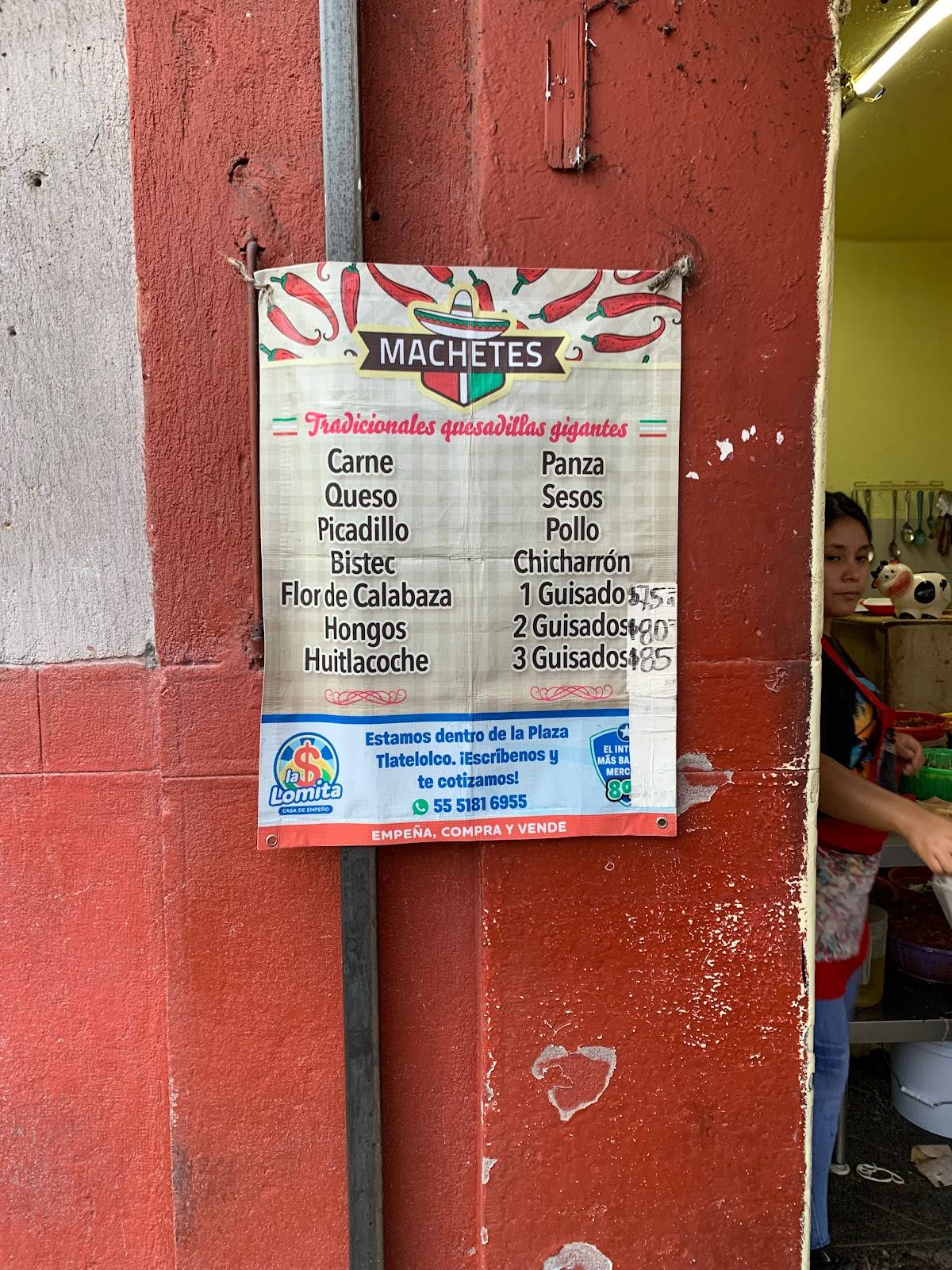 Carta del restaurante Los Machetes del la Guerrero, Mexico, Lerdo 186