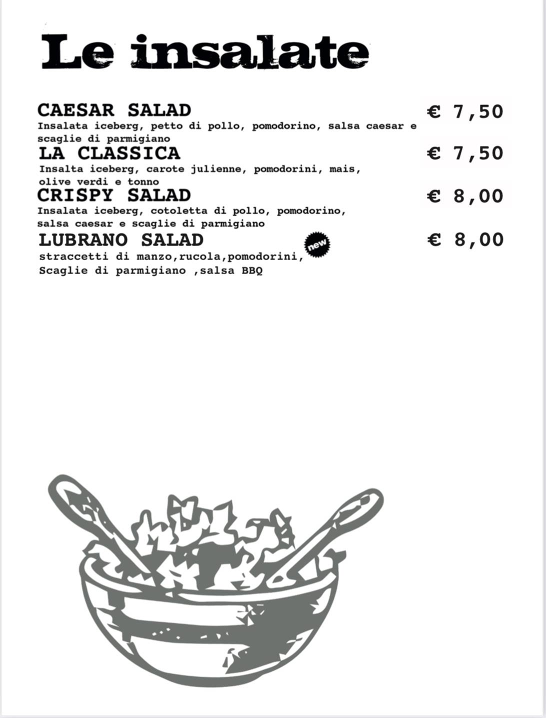 Menu di Lubrano Pub 