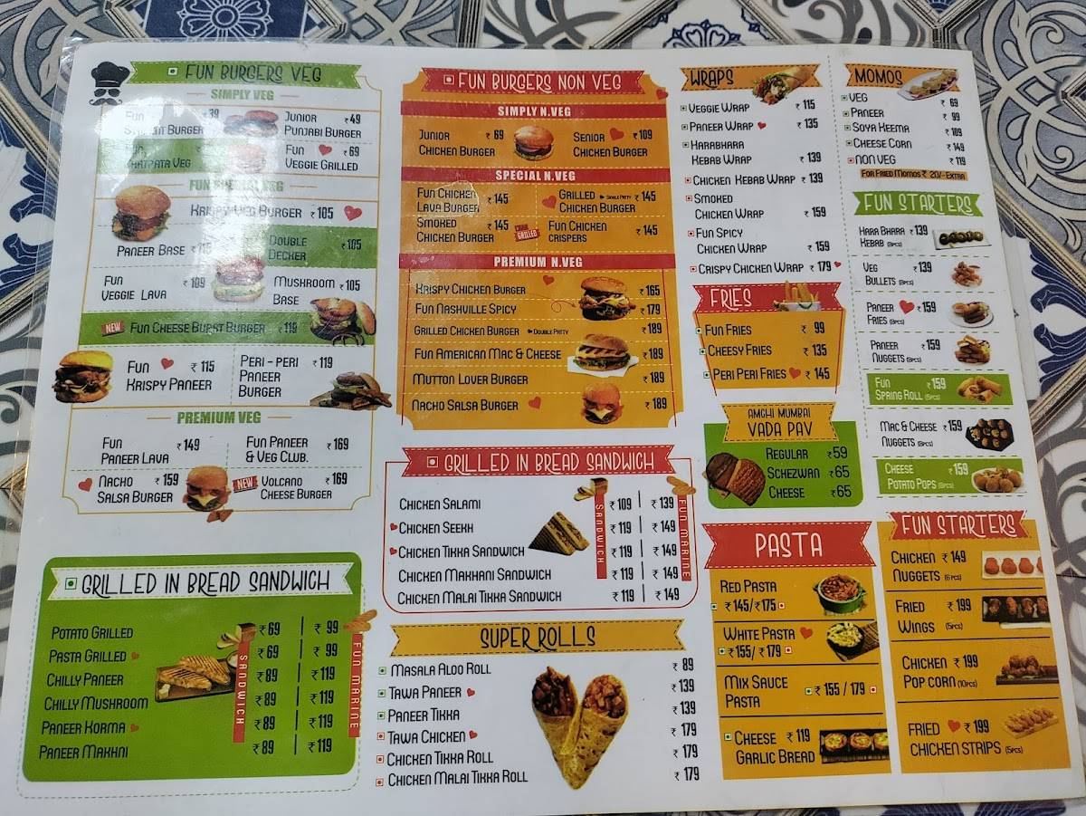 FUN BYTES menu