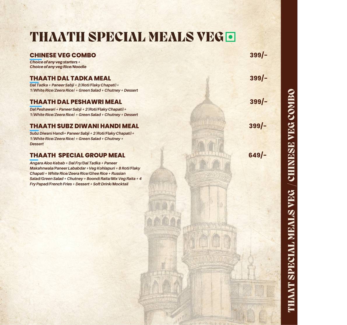 Lucknowi Thaath menu