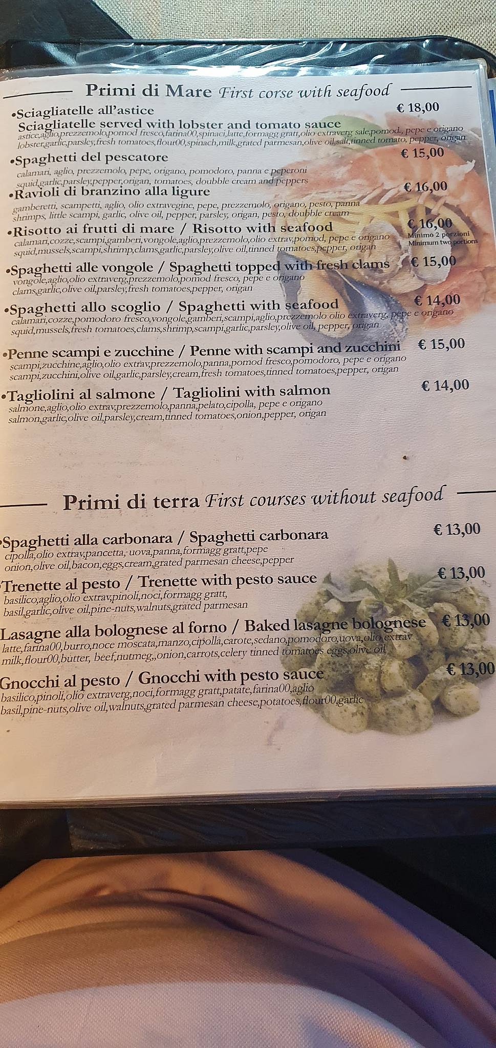 Menu di Pizzeria Luisa 