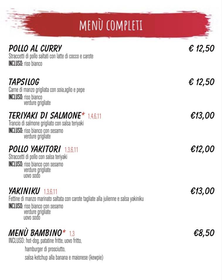 Menu di Ristorante Mabuhay 