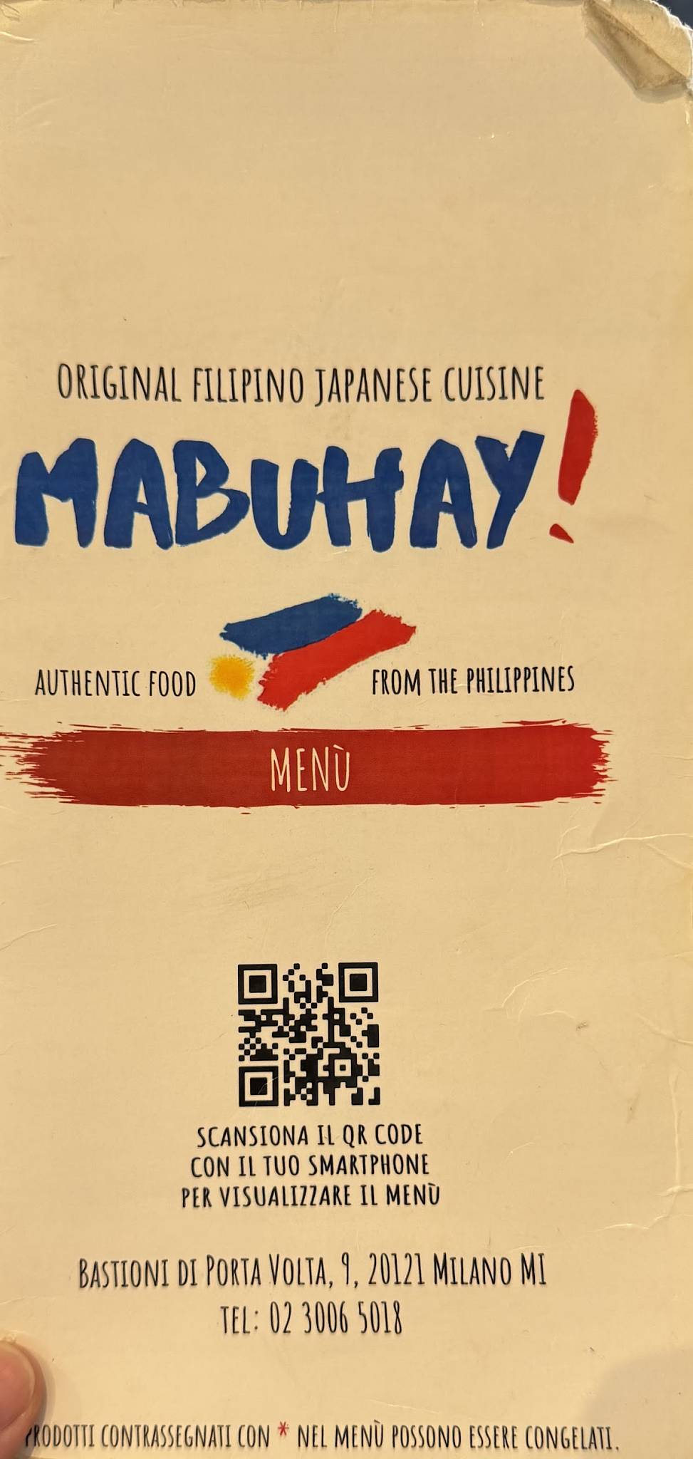 Menu di Ristorante Mabuhay 