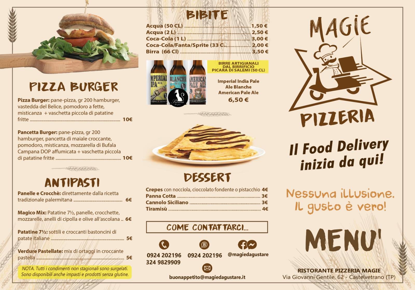 Menu di MAGIE Ristorante Pizzeria a Castelvetrano 