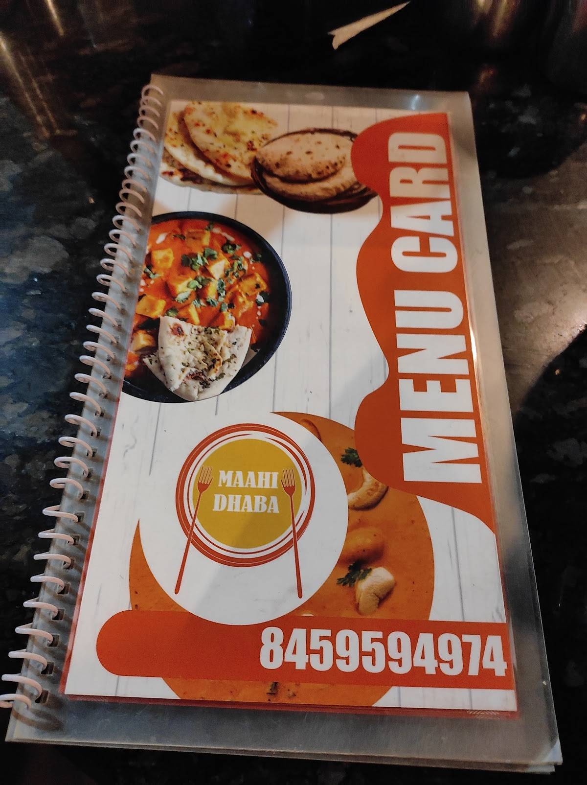 Maahi Dhaba menu