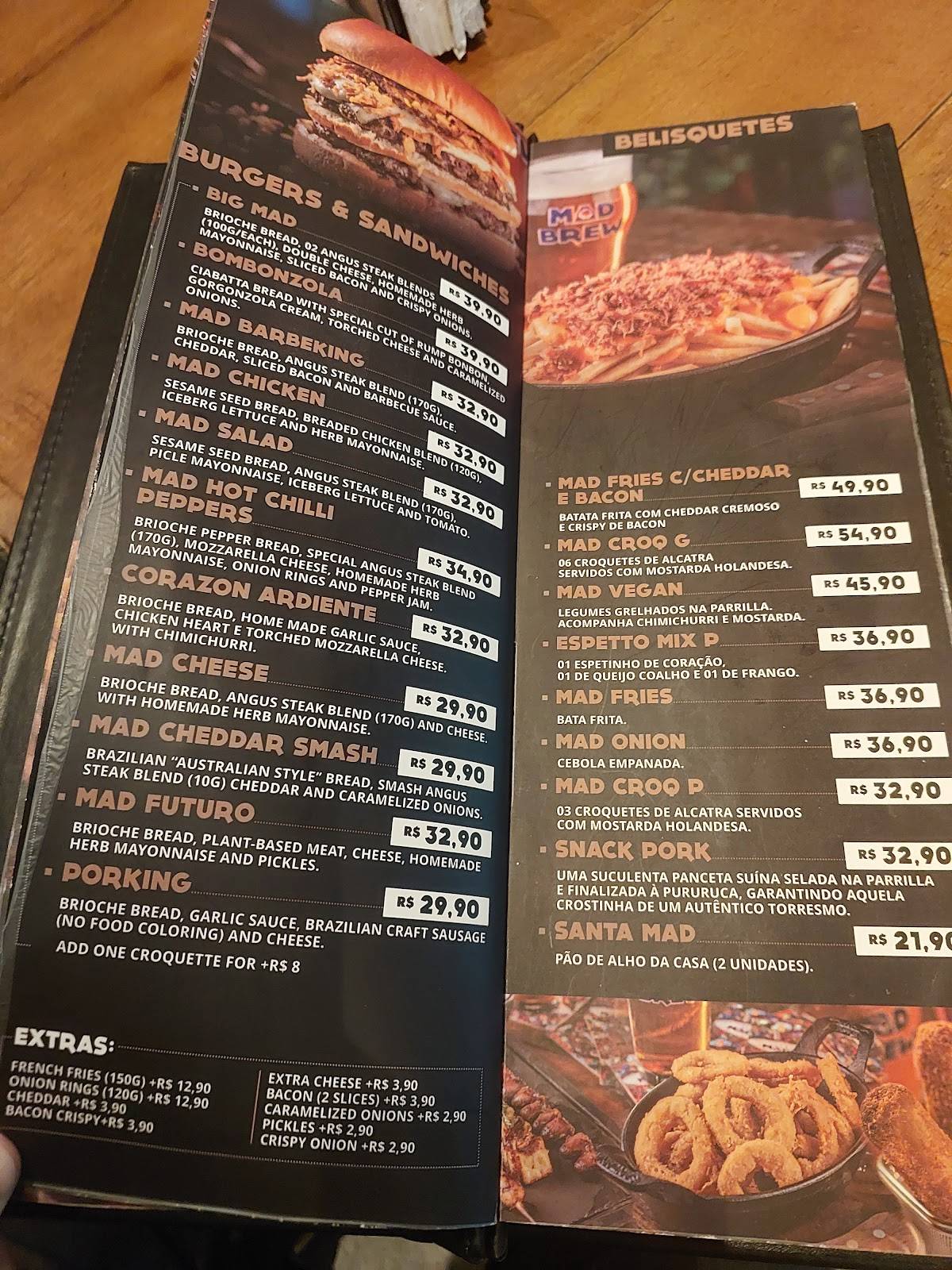 Mad Brew Ipanema - Tap & Steak House cardápio